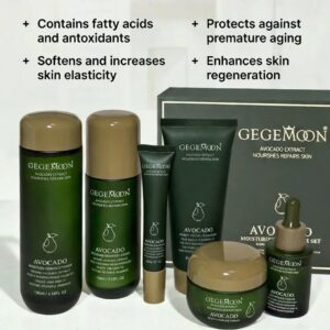 GEGEMOON Avocado Moisturizing 6-Piece Set Organic Deep Hydration Glow Skin Care Gift Kit